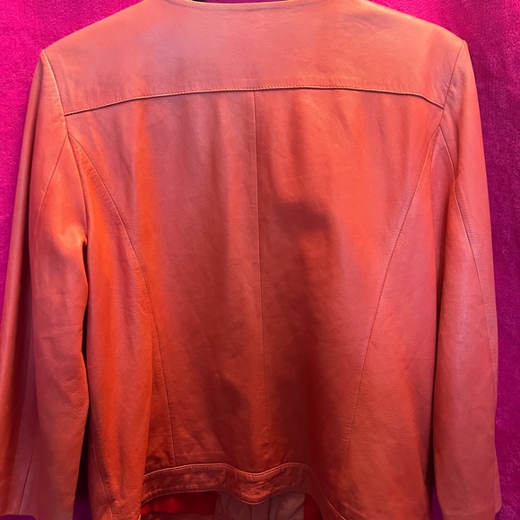 Classiques Entier Red Leather Jacket  size L - Picture 7 of 15